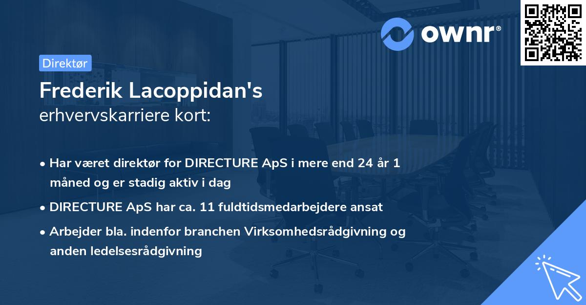 Frederik Lacoppidan's erhvervskarriere kort
