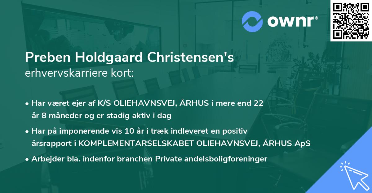 Preben Holdgaard Christensen's erhvervskarriere kort