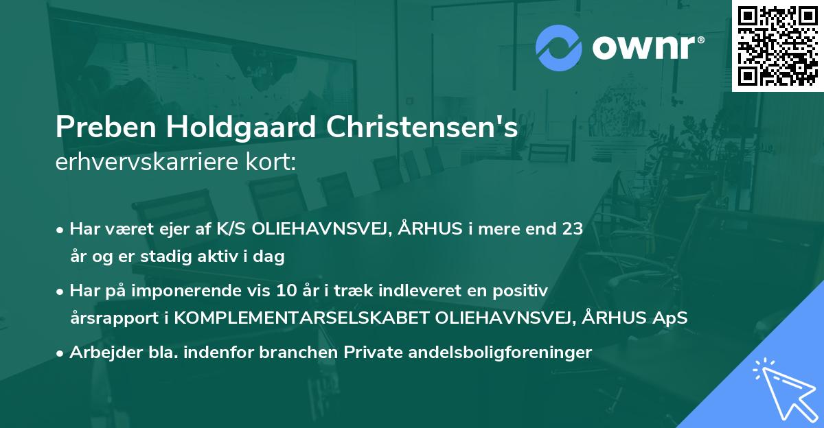 Preben Holdgaard Christensen's erhvervskarriere kort