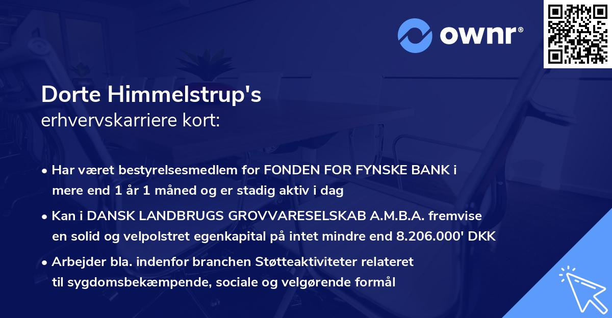 Dorte Himmelstrup's erhvervskarriere kort