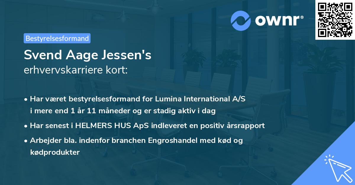 Svend Aage Jessen's erhvervskarriere kort
