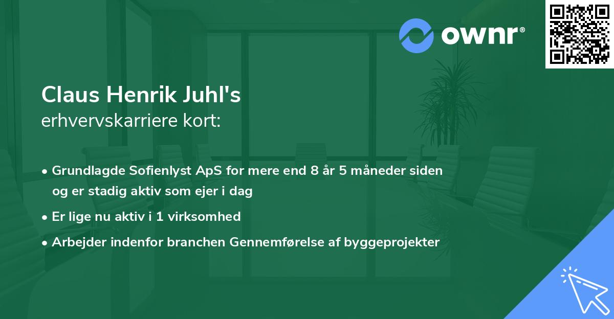 Claus Henrik Juhl's erhvervskarriere kort
