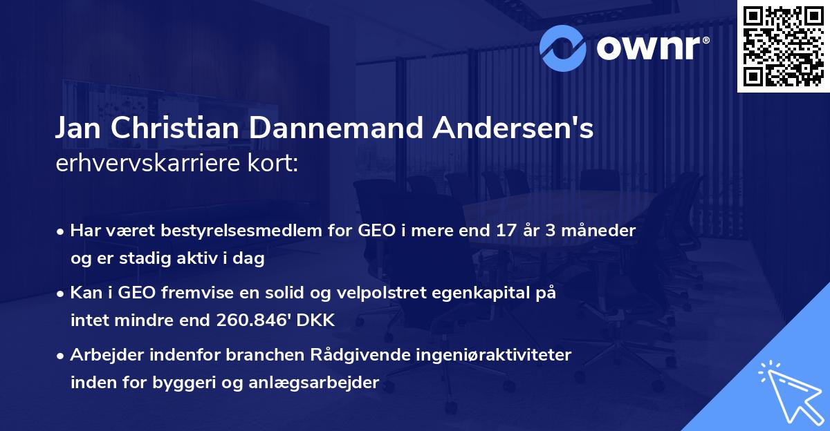 Jan Christian Dannemand Andersen's erhvervskarriere kort