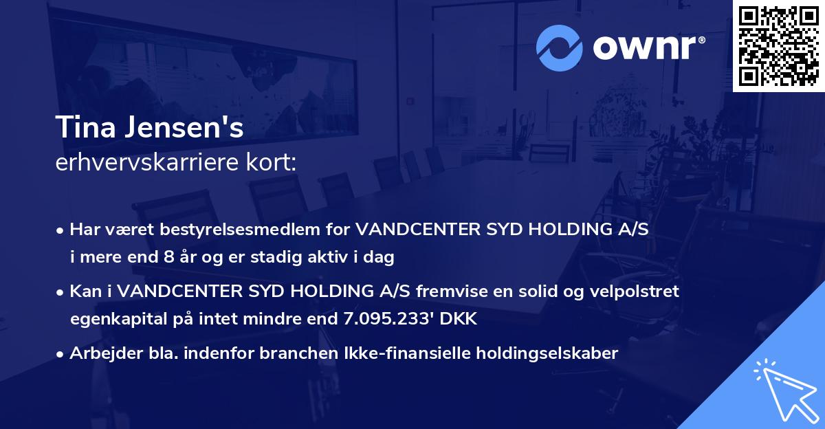 Tina Jensen's erhvervskarriere kort