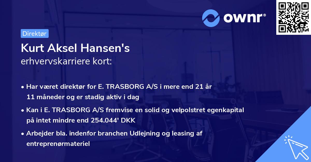 Kurt Aksel Hansen's erhvervskarriere kort