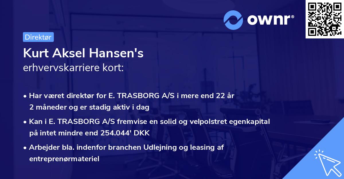 Kurt Aksel Hansen's erhvervskarriere kort