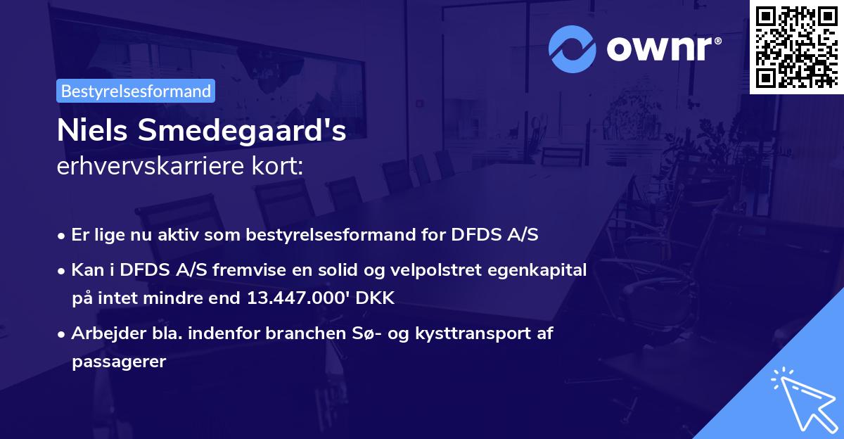 Niels Smedegaard's erhvervskarriere kort