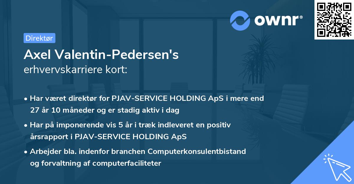Axel Valentin-Pedersen's erhvervskarriere kort