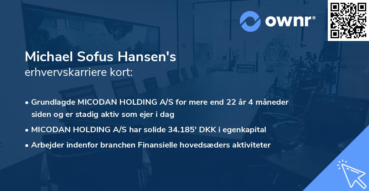 Michael Sofus Hansen's erhvervskarriere kort