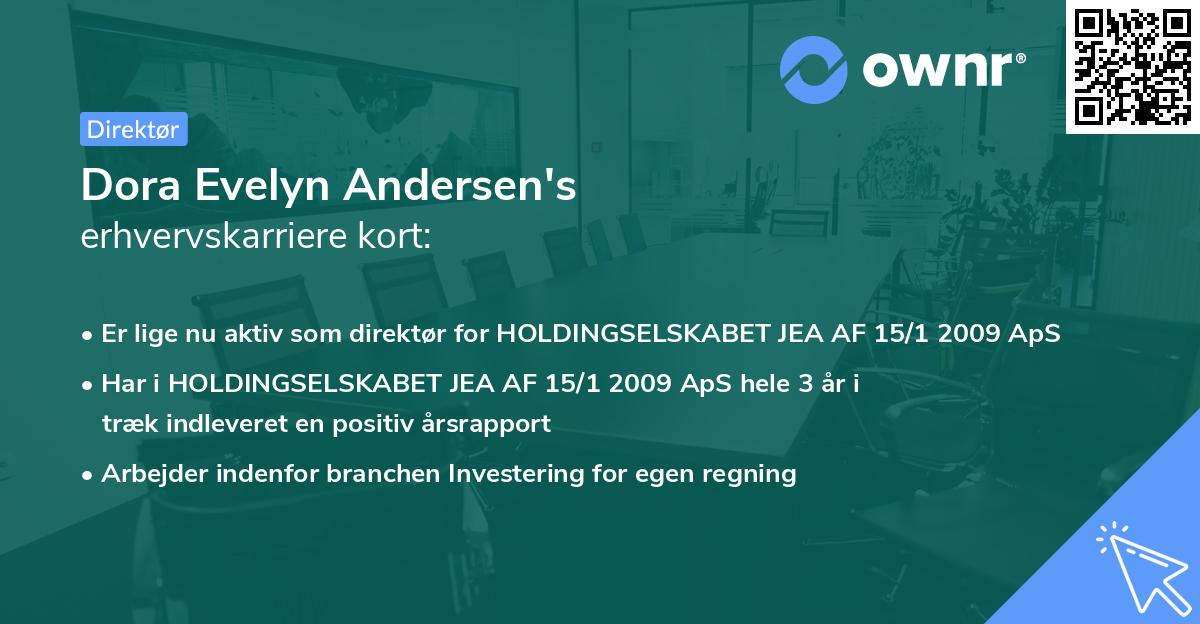 Dora Evelyn Andersen's erhvervskarriere kort