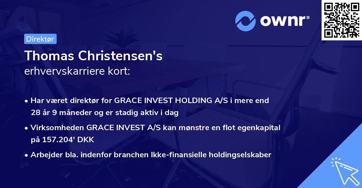 Thomas Christensen's erhvervskarriere kort