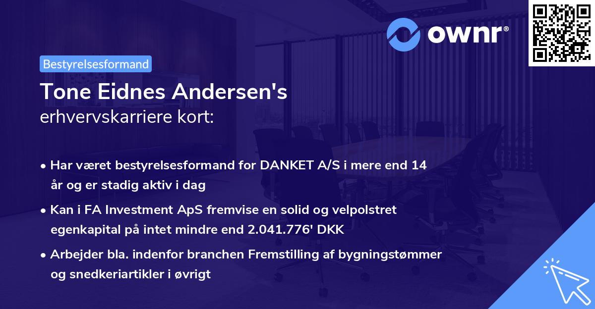 Tone Eidnes Andersen's erhvervskarriere kort