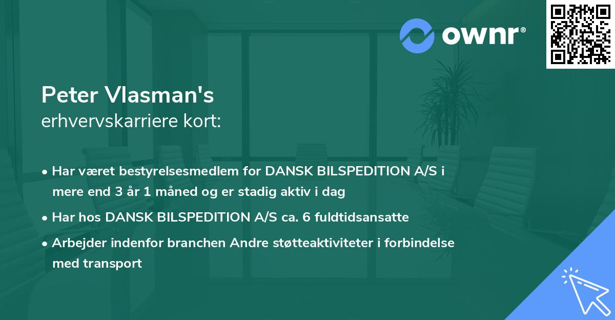 Peter Vlasman's erhvervskarriere kort