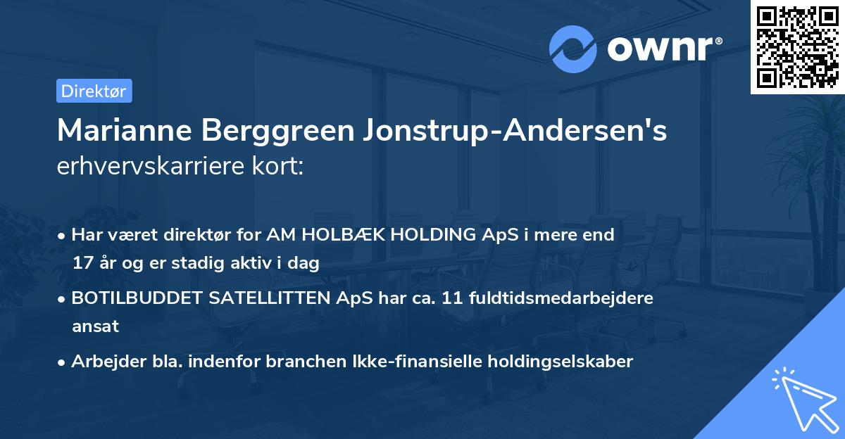 Marianne Berggreen Jonstrup-Andersen's erhvervskarriere kort