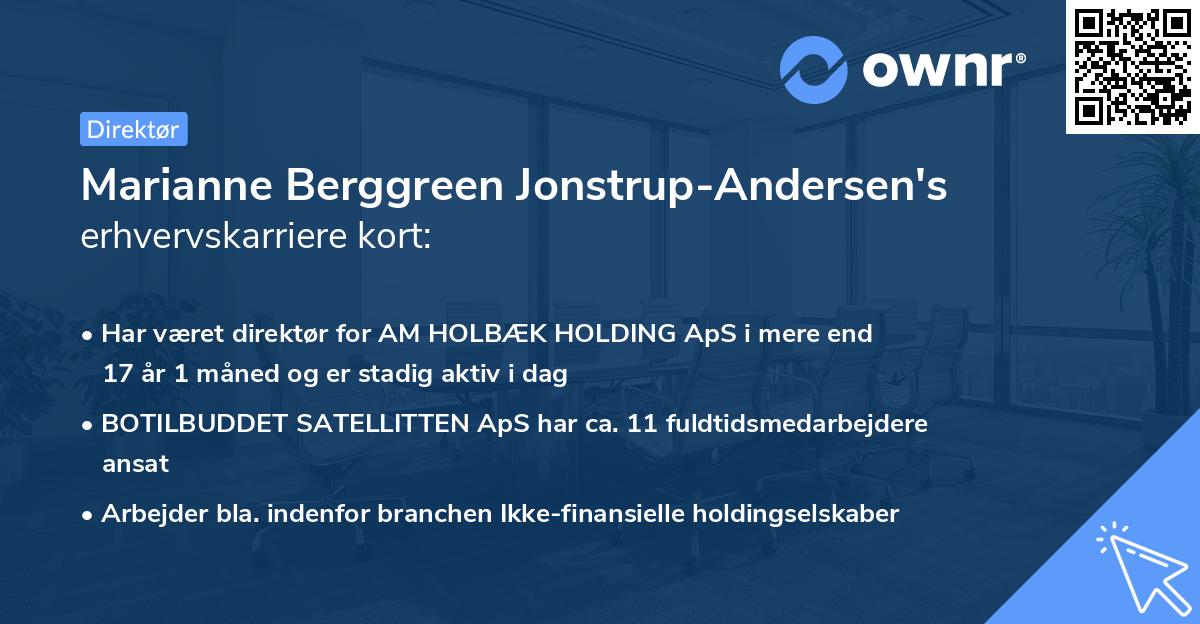 Marianne Berggreen Jonstrup-Andersen's erhvervskarriere kort
