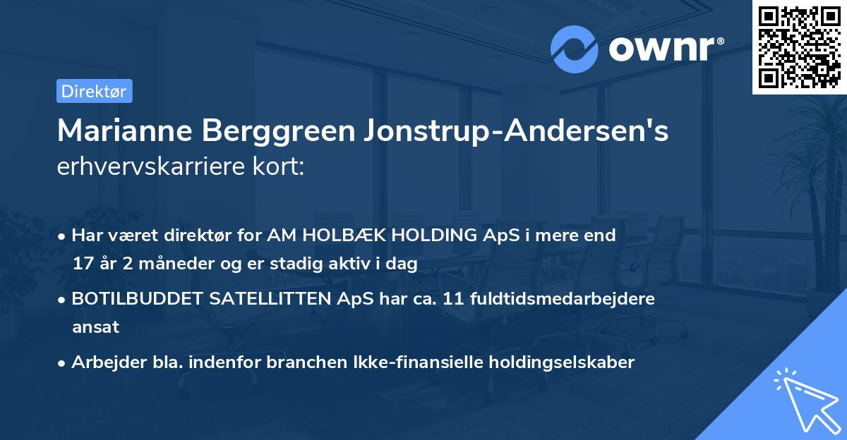 Marianne Berggreen Jonstrup-Andersen's erhvervskarriere kort