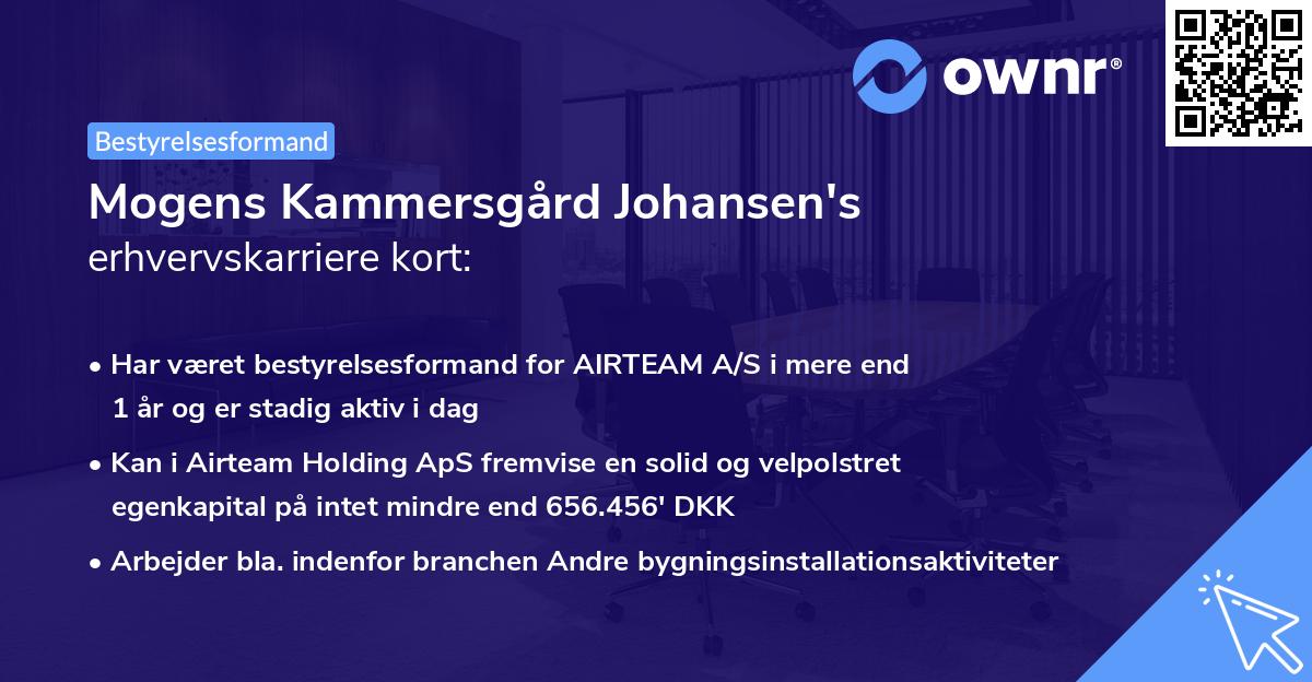 Mogens Kammersgård Johansen's erhvervskarriere kort