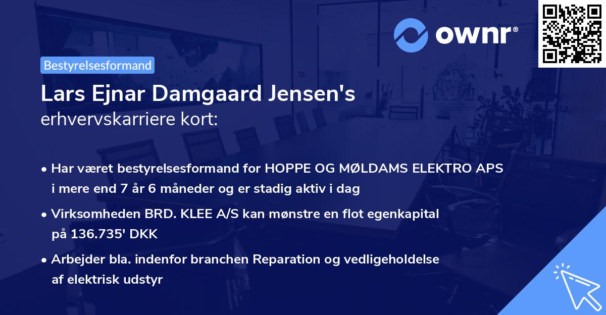 Lars Ejnar Damgaard Jensen's erhvervskarriere kort
