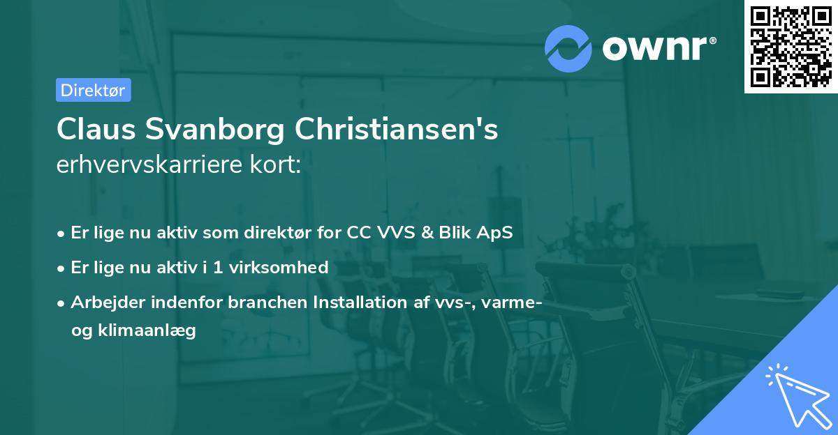 Claus Svanborg Christiansen's erhvervskarriere kort