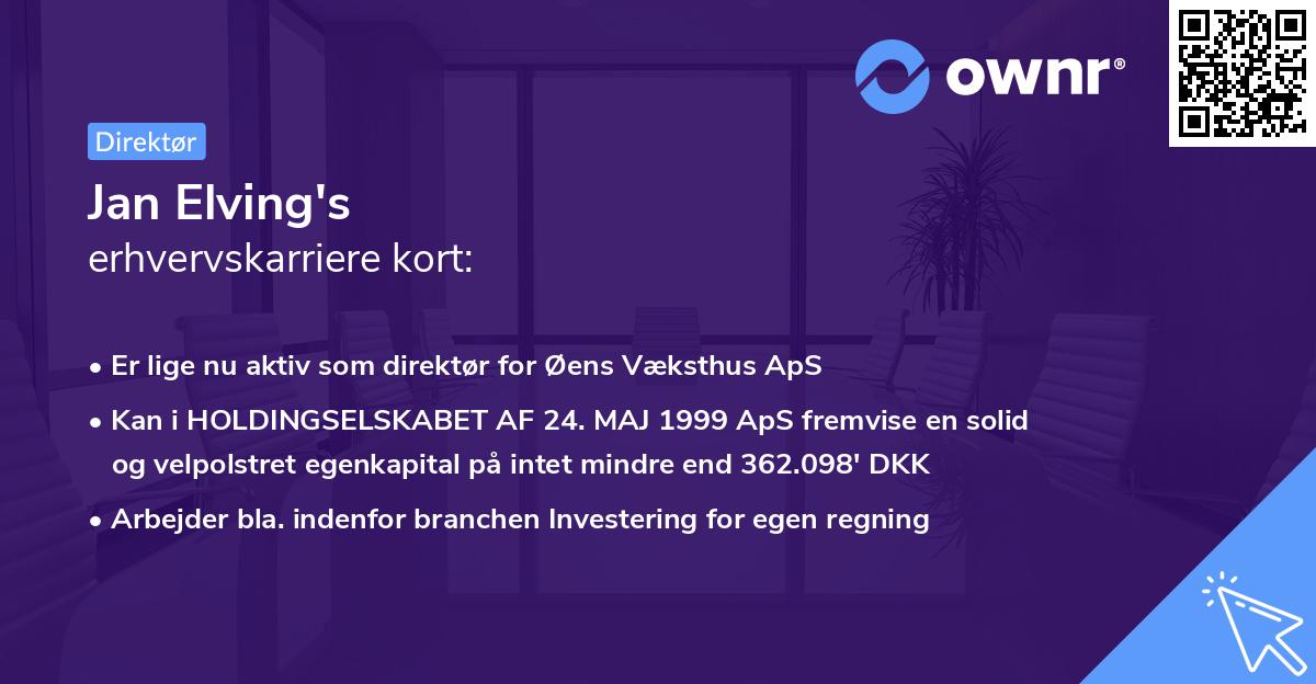 Jan Elving's erhvervskarriere kort