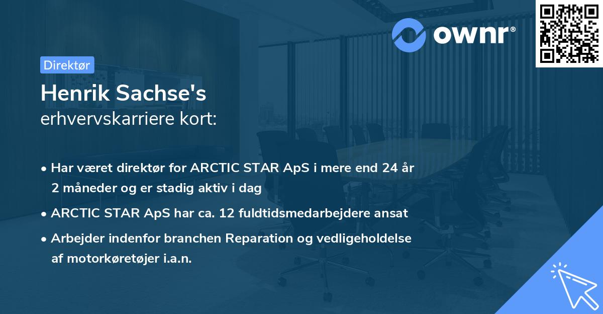 Henrik Sachse's erhvervskarriere kort
