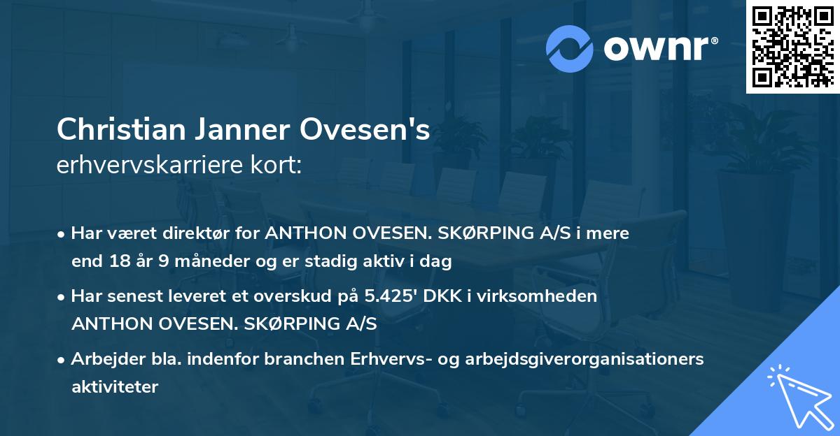 Christian Janner Ovesen's erhvervskarriere kort