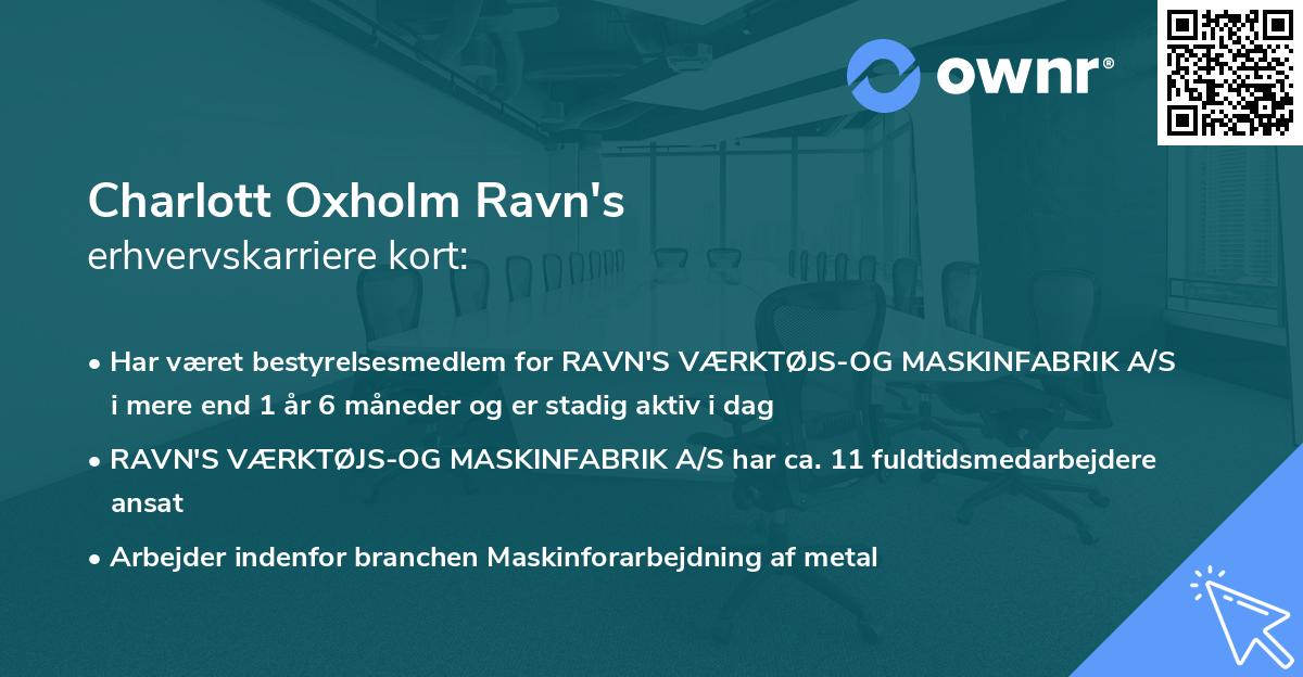 Charlott Oxholm Ravn's erhvervskarriere kort