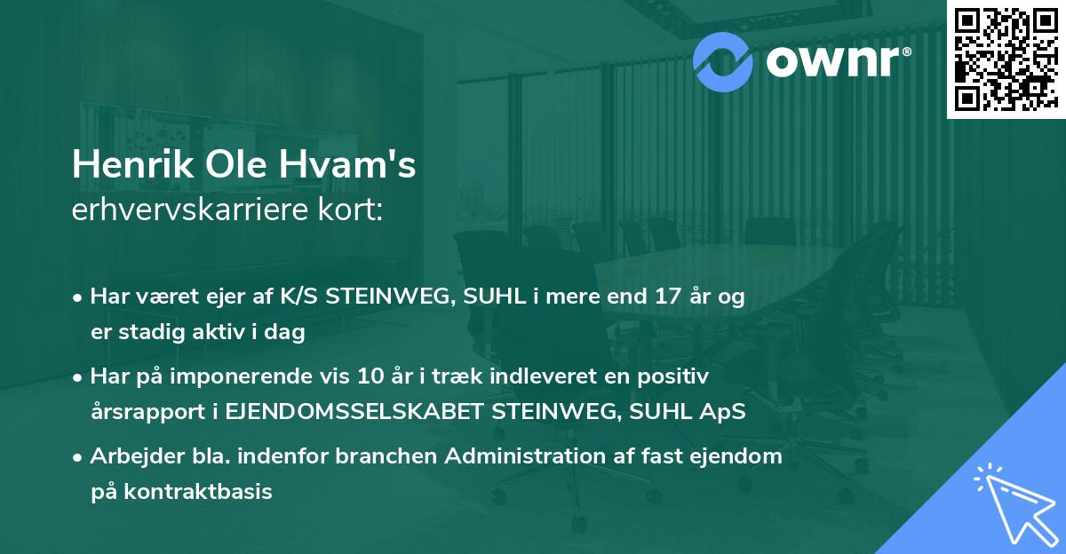 Henrik Ole Hvam's erhvervskarriere kort