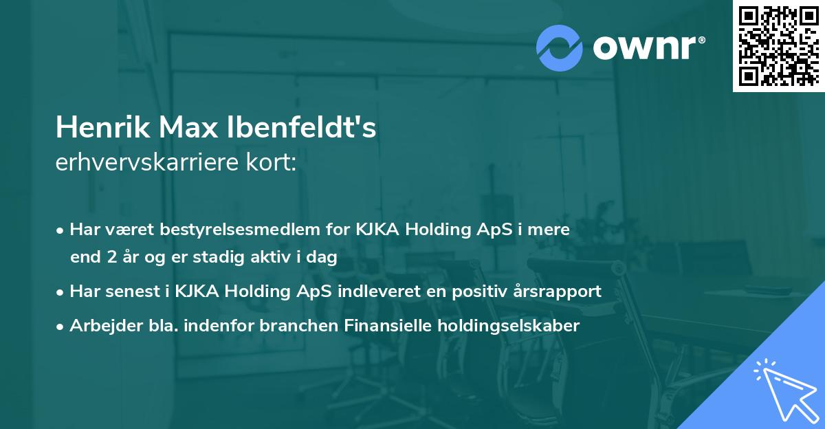 Henrik Max Ibenfeldt's erhvervskarriere kort