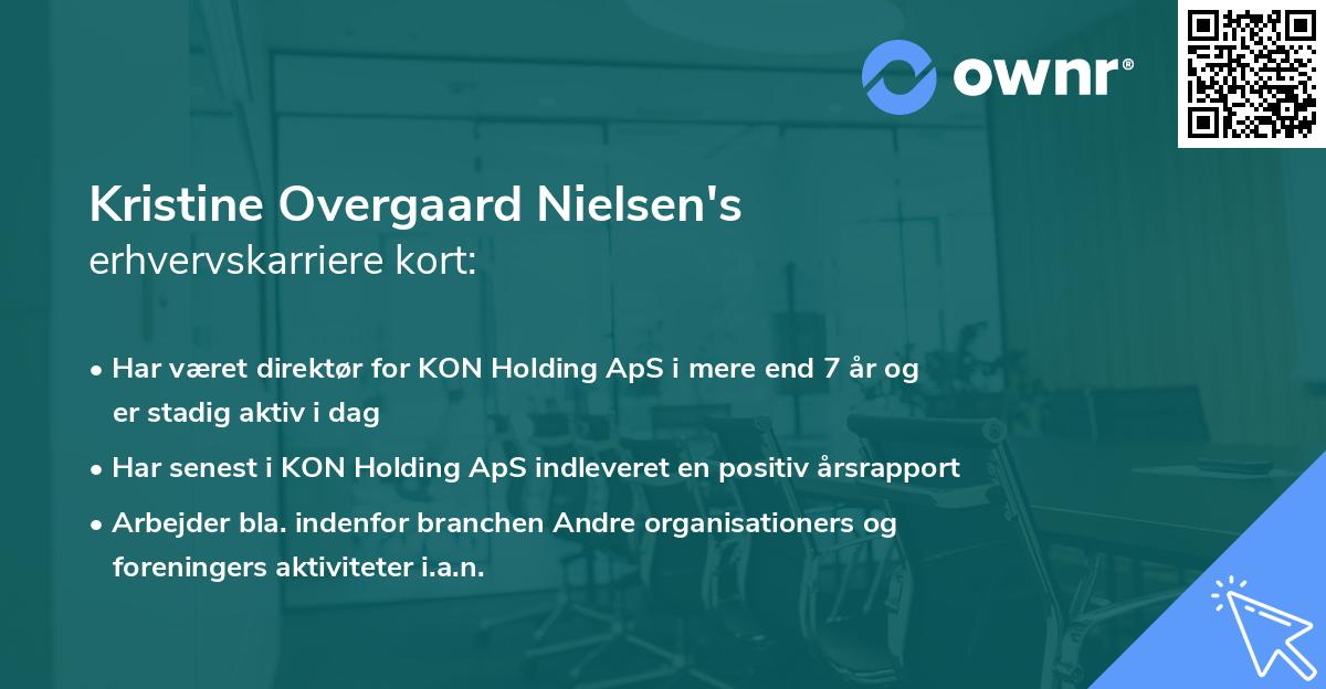 Kristine Overgaard Nielsen's erhvervskarriere kort