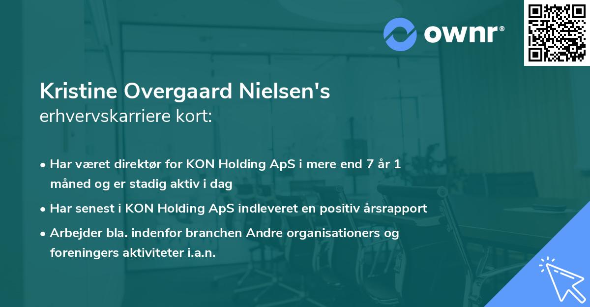 Kristine Overgaard Nielsen's erhvervskarriere kort