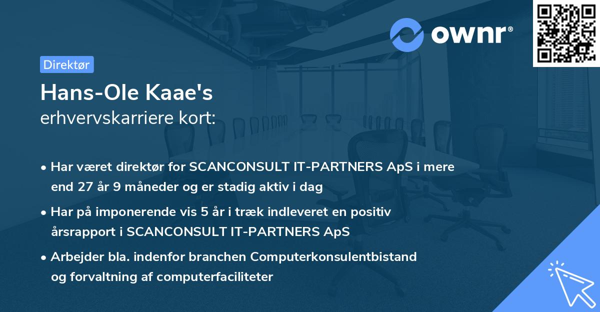Hans-Ole Kaae's erhvervskarriere kort