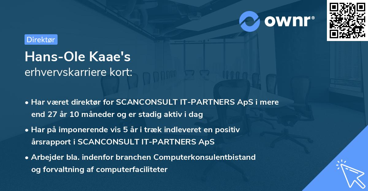 Hans-Ole Kaae's erhvervskarriere kort