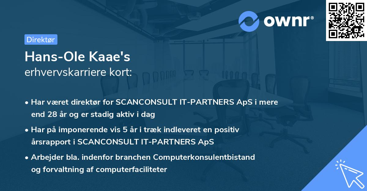Hans-Ole Kaae's erhvervskarriere kort