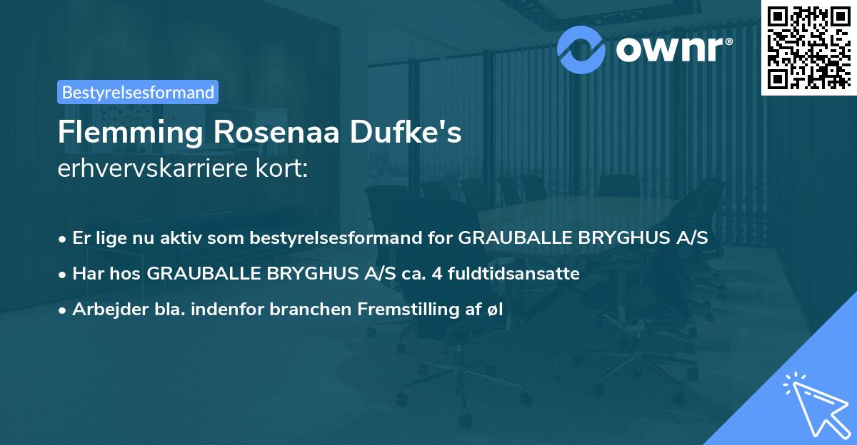 Flemming Rosenaa Dufke's erhvervskarriere kort