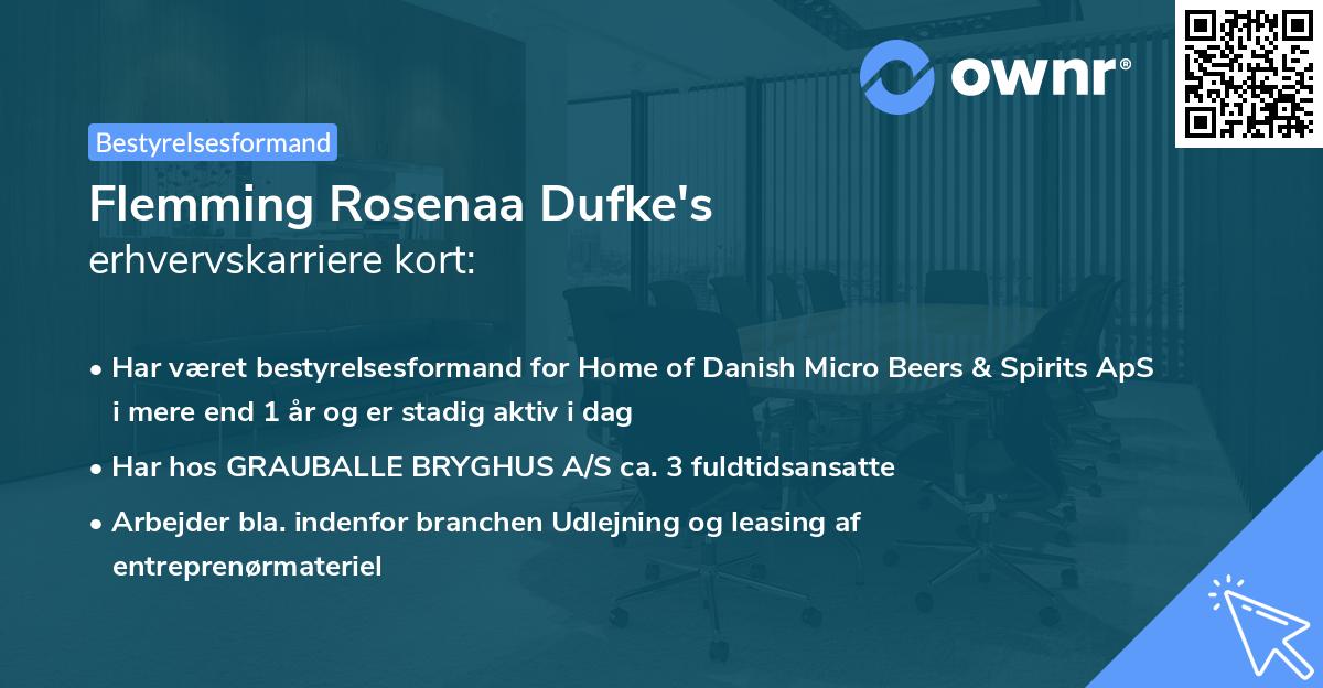 Flemming Rosenaa Dufke's erhvervskarriere kort