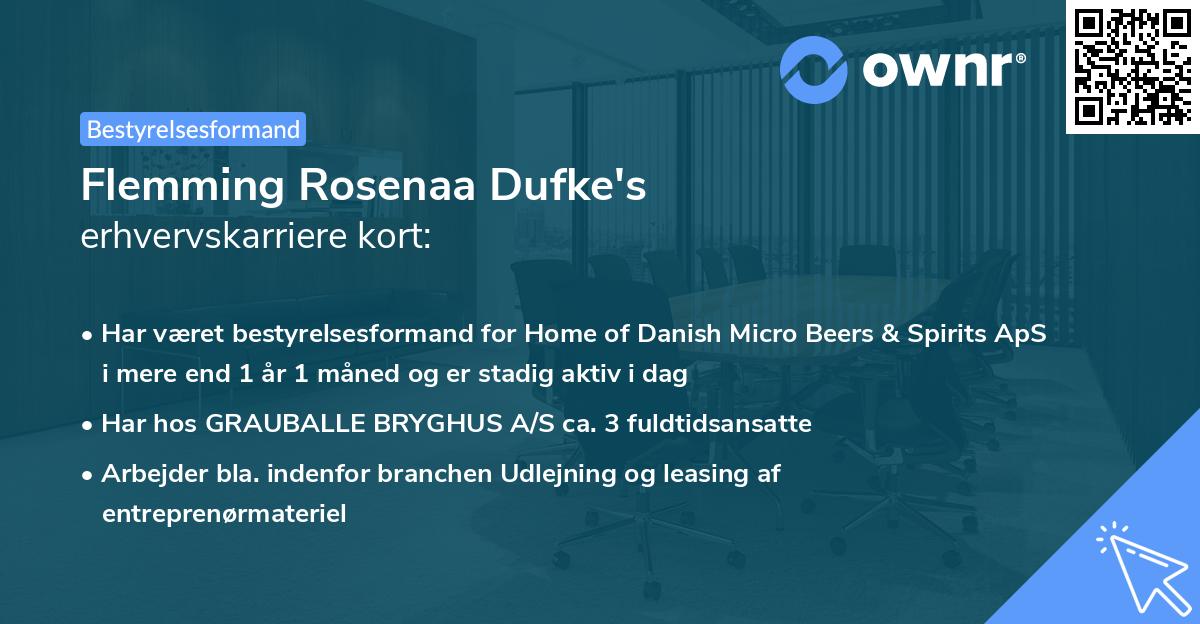 Flemming Rosenaa Dufke's erhvervskarriere kort