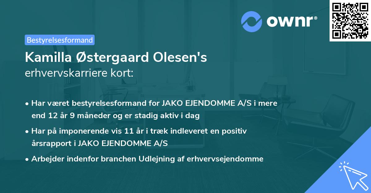 Kamilla Østergaard Olesen's erhvervskarriere kort