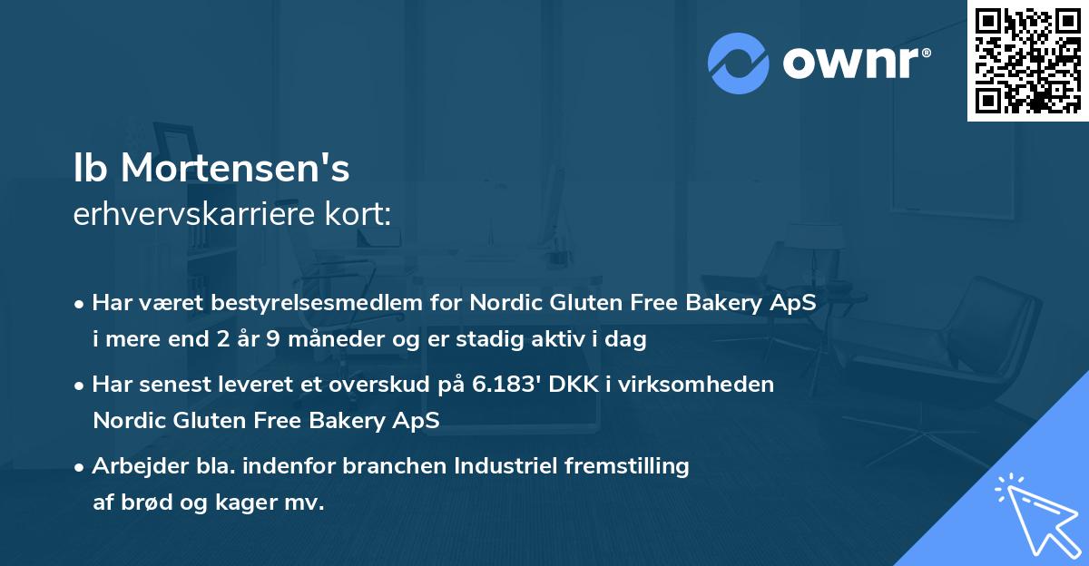 Ib Mortensen's erhvervskarriere kort