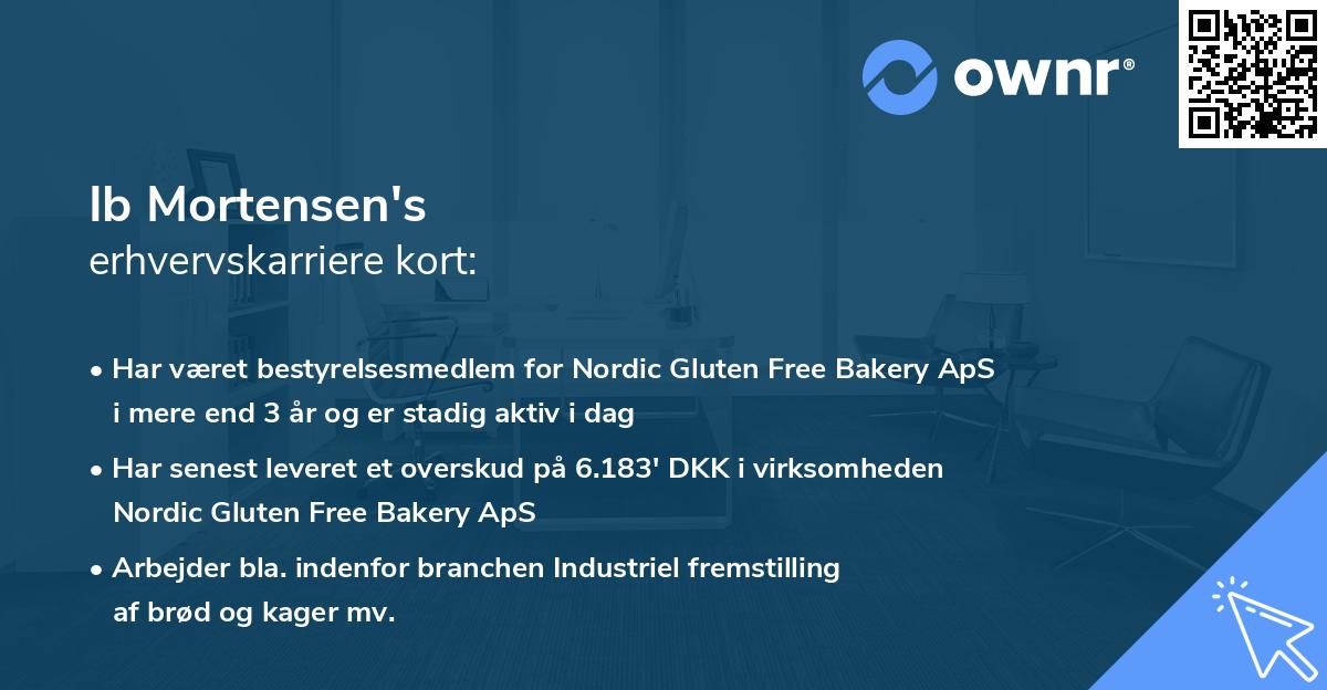 Ib Mortensen's erhvervskarriere kort