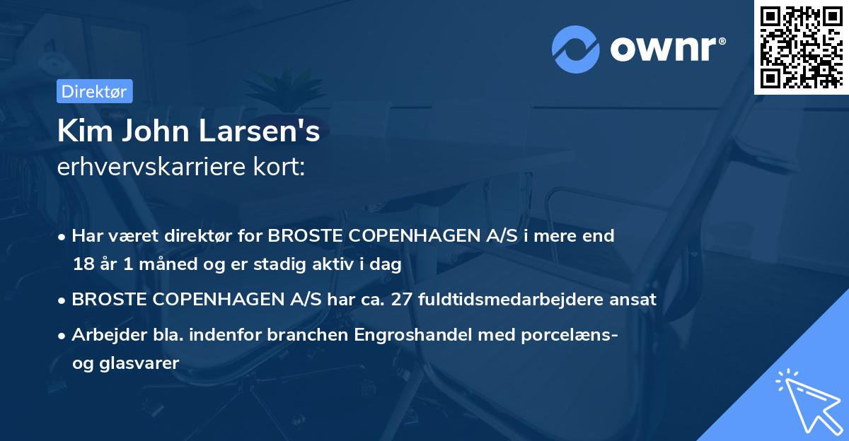 Kim John Larsen's erhvervskarriere kort