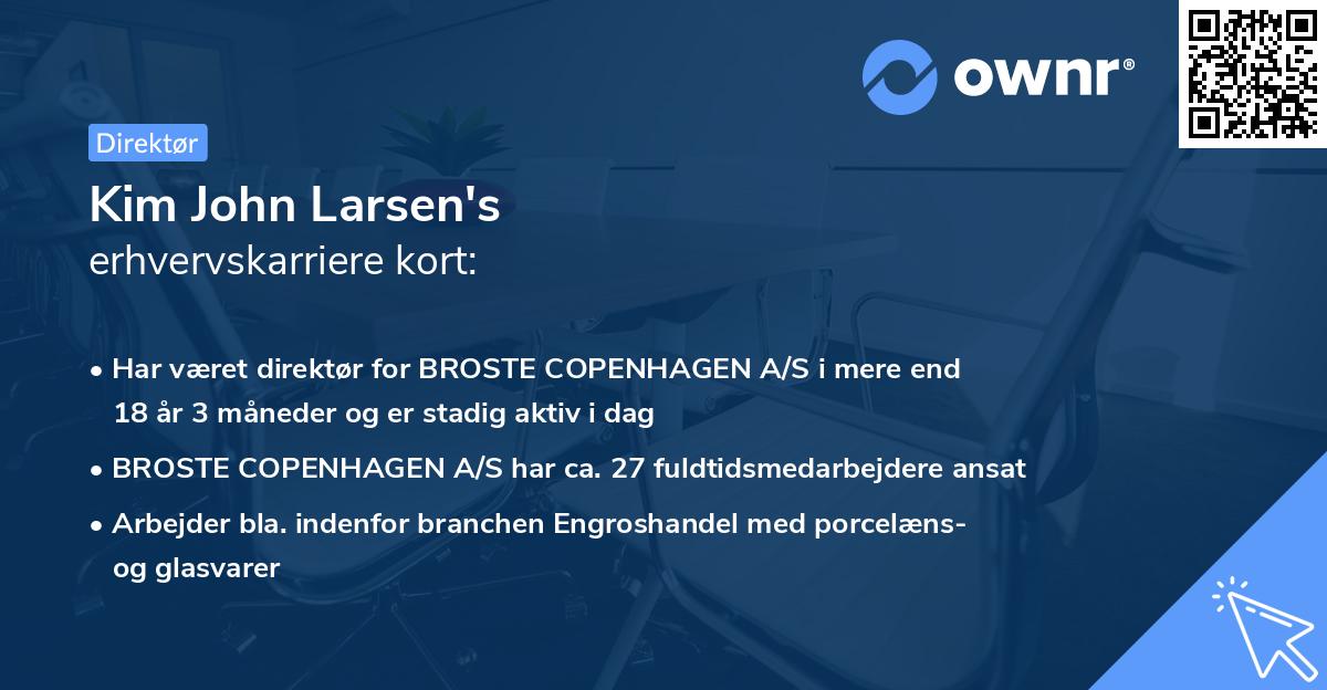 Kim John Larsen's erhvervskarriere kort