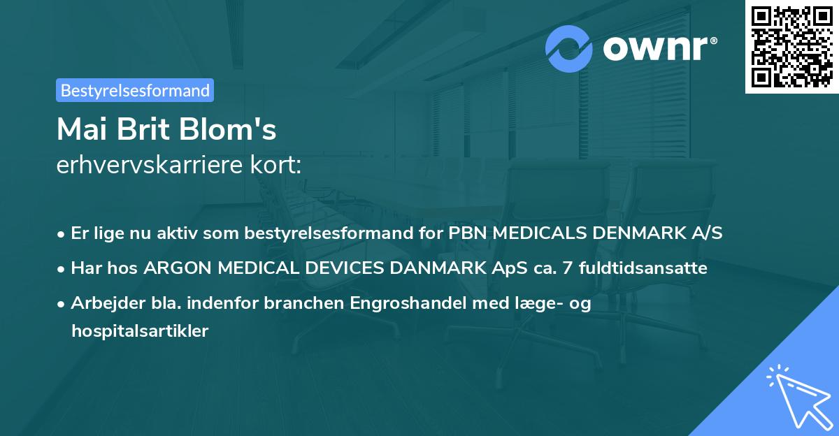Mai Brit Blom's erhvervskarriere kort