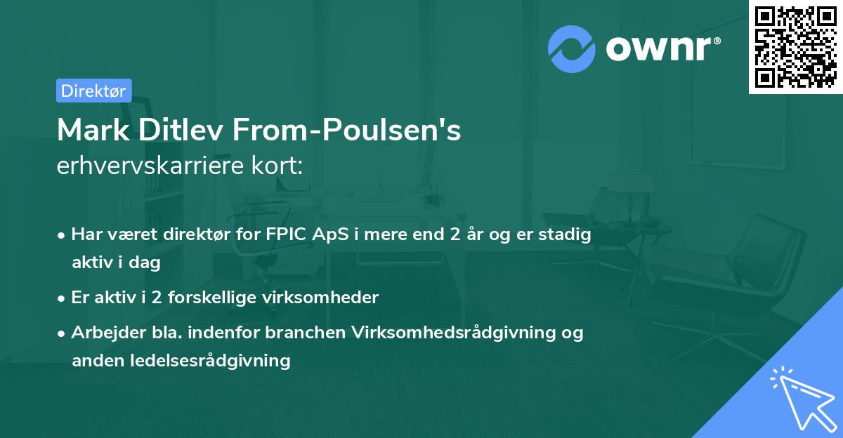 Mark Ditlev From-Poulsen's erhvervskarriere kort