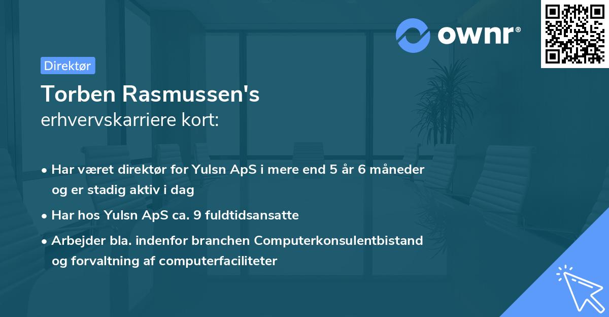 Torben Rasmussen's erhvervskarriere kort