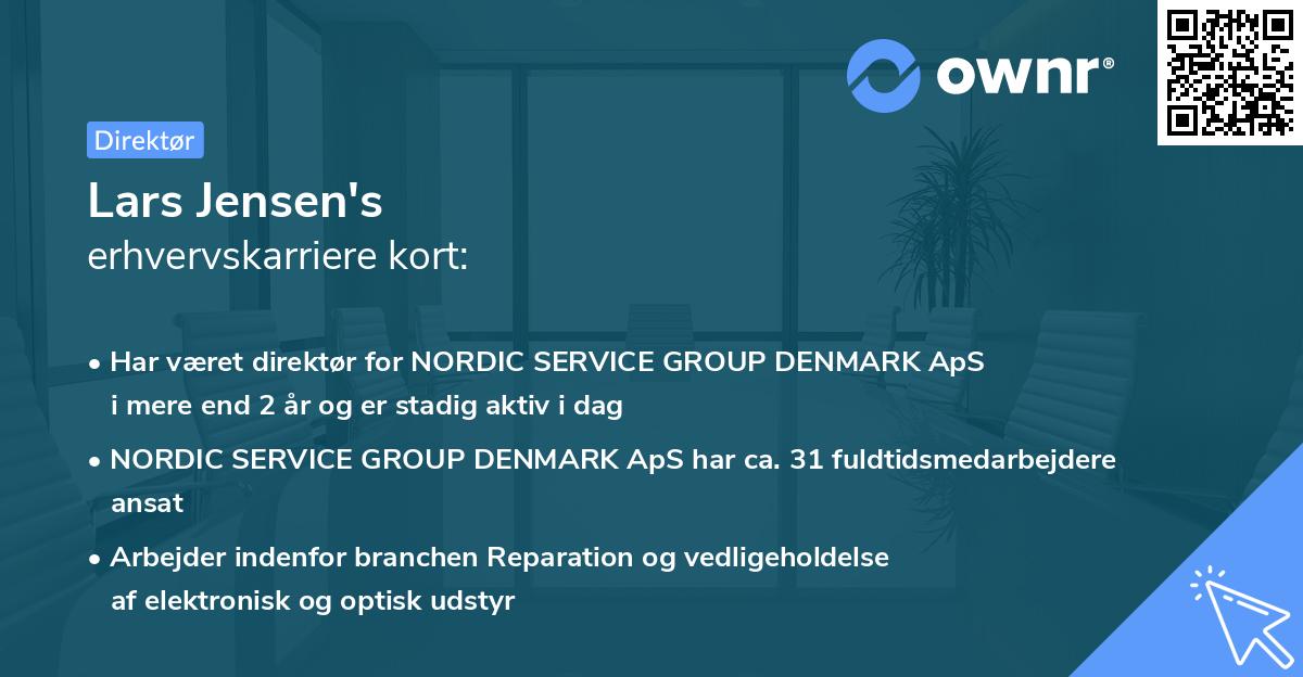 Lars Jensen's erhvervskarriere kort