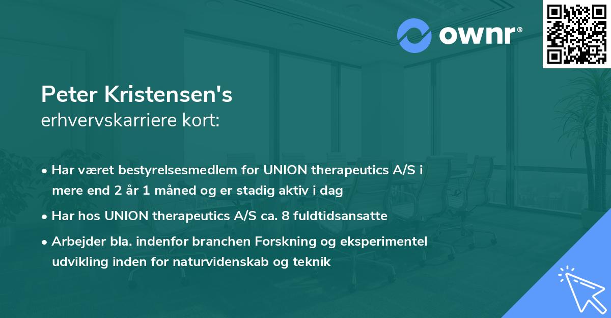 Peter Kristensen's erhvervskarriere kort