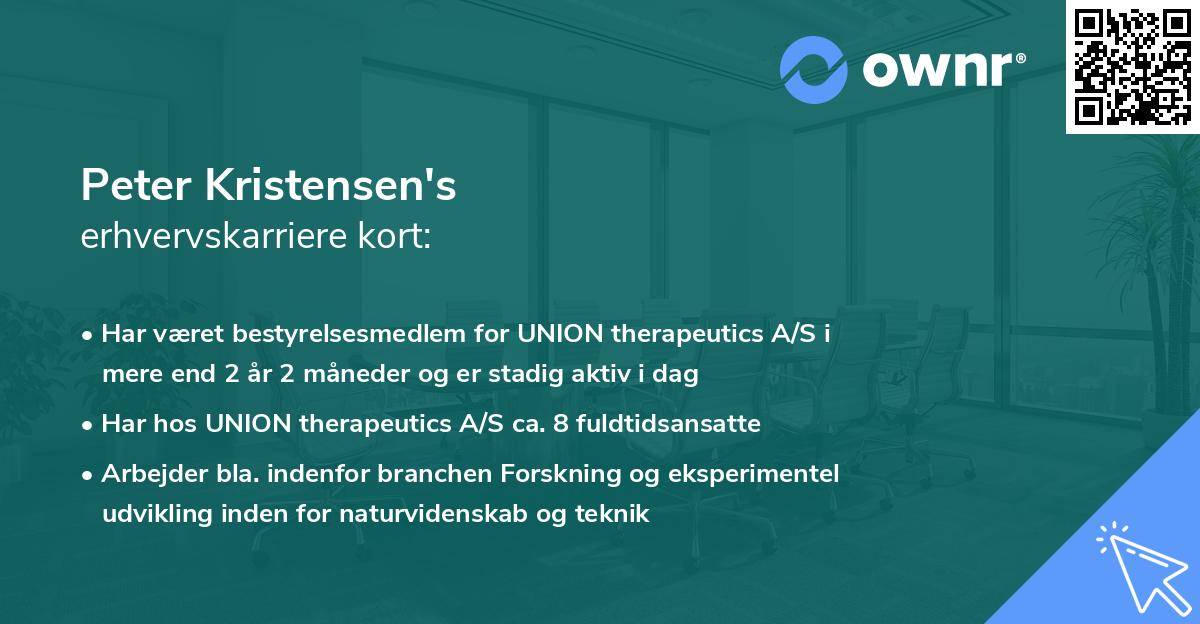 Peter Kristensen's erhvervskarriere kort