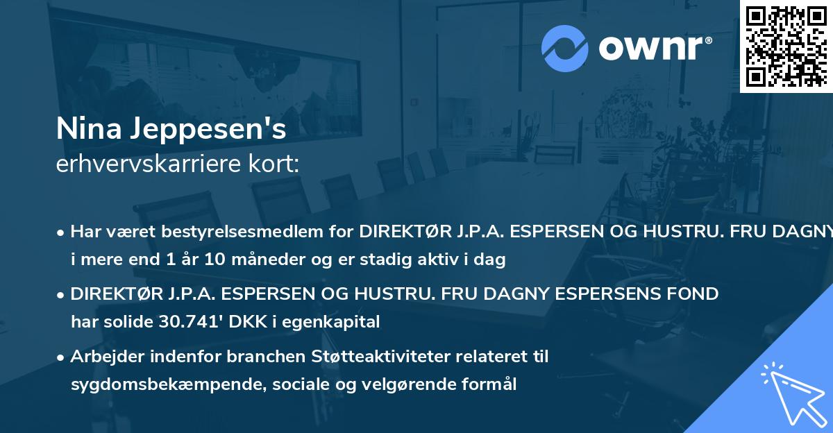 Nina Jeppesen's erhvervskarriere kort