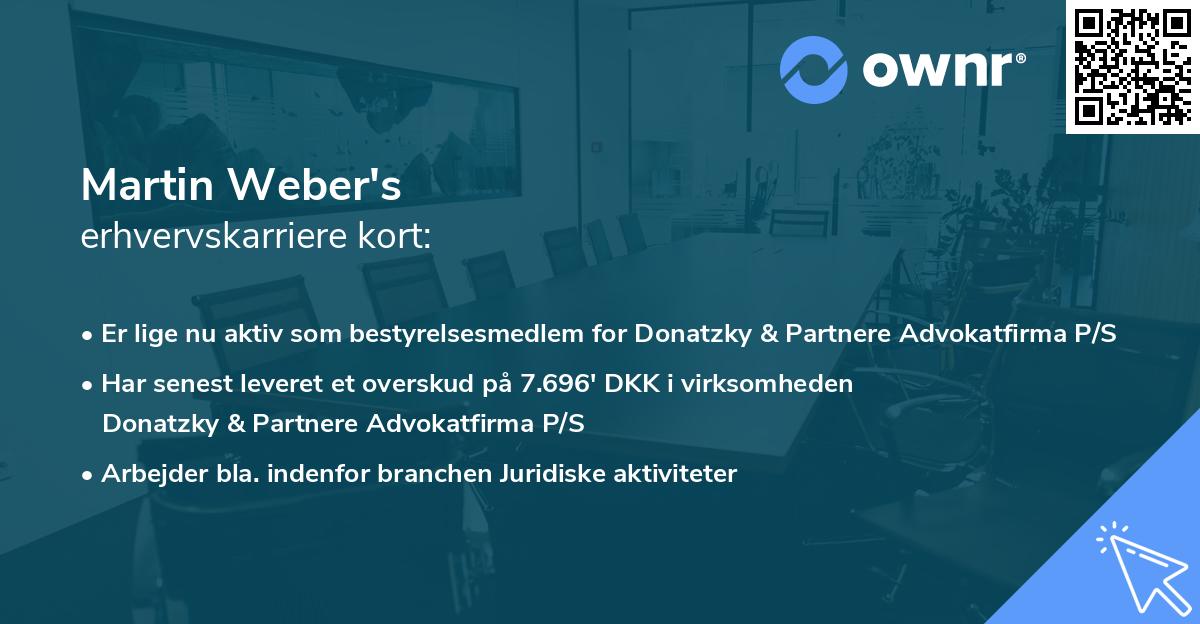 Martin Weber's erhvervskarriere kort